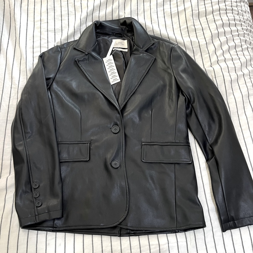 Urban Outfitters Black Leather Blazer